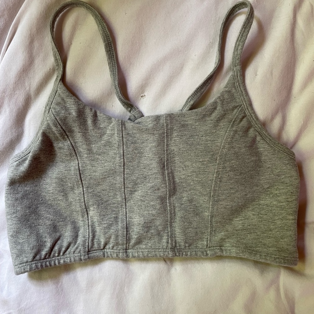 Forever 21 Active Gray Sports Bra/Cropped Tank Size Small
